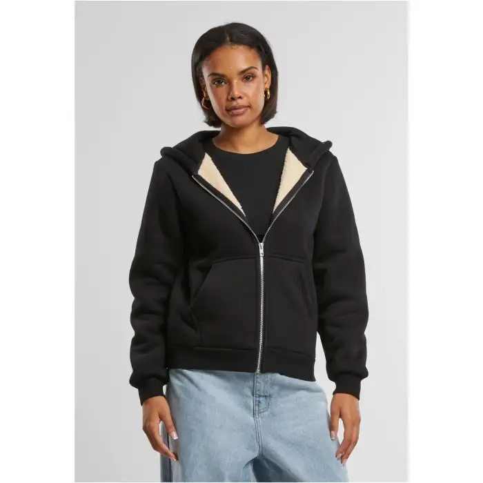 Felpa con cerniera da donna Urban Classics Bonded Sherpa