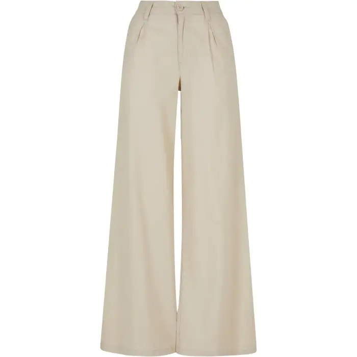 Pantaloni a palazzo da donna in misto lino Urban Classics Beige
