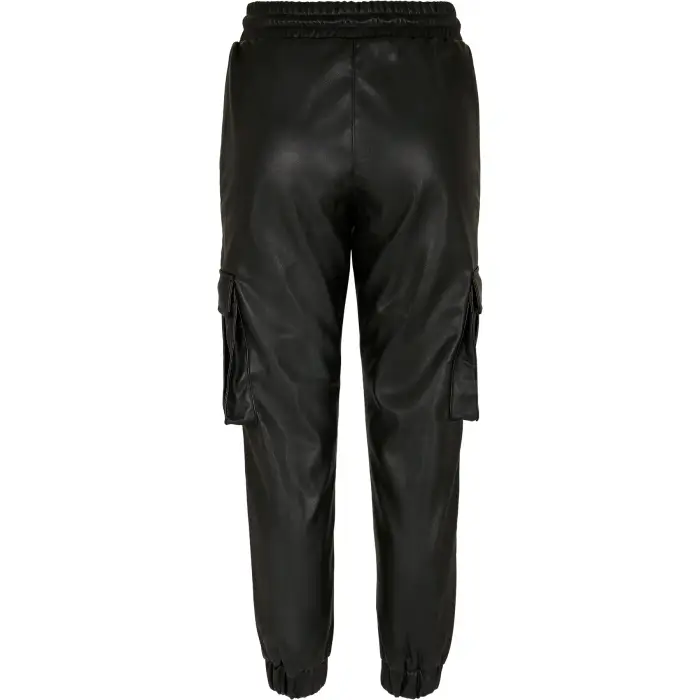 Pantaloni cargo similicuir cargo femme grandes tailles Urban Classics Noir