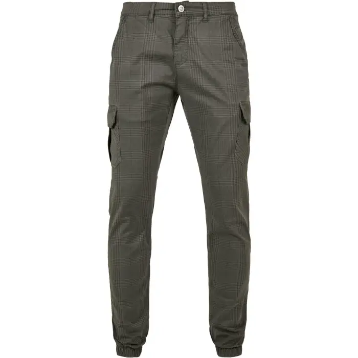Pantaloni cargo Urban Classics AOP Glencheck Gris