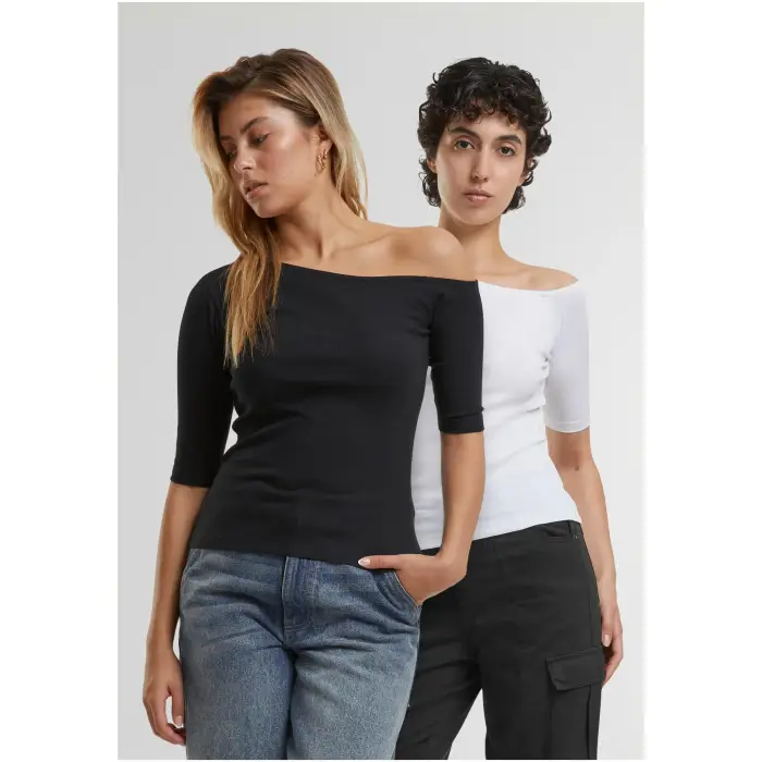 T-shirt da donna Urban Classics Organic Asymmetric (x2)