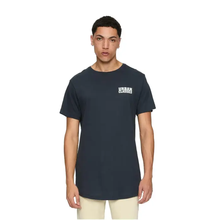T-shirt lungo stampato Urban Classics Shaped Bleu