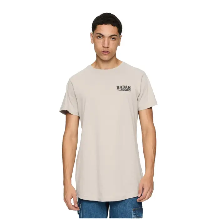 T-shirt lungo stampato Urban Classics Shaped Gris