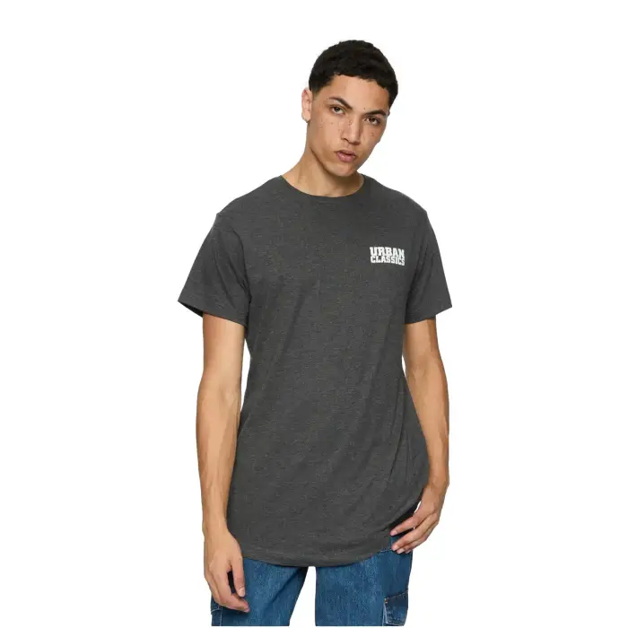 T-shirt lungo stampato Urban Classics Shaped Marron