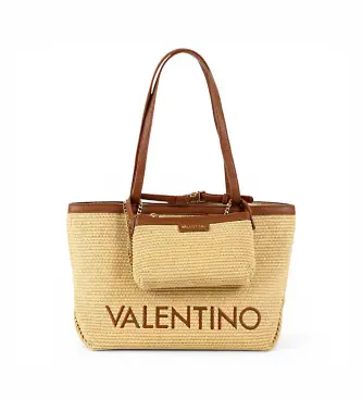 Valentino per donna VBS9TE01PAG Borsa shopper marrone (OSFA), Casual, Poliuretano, Rafia