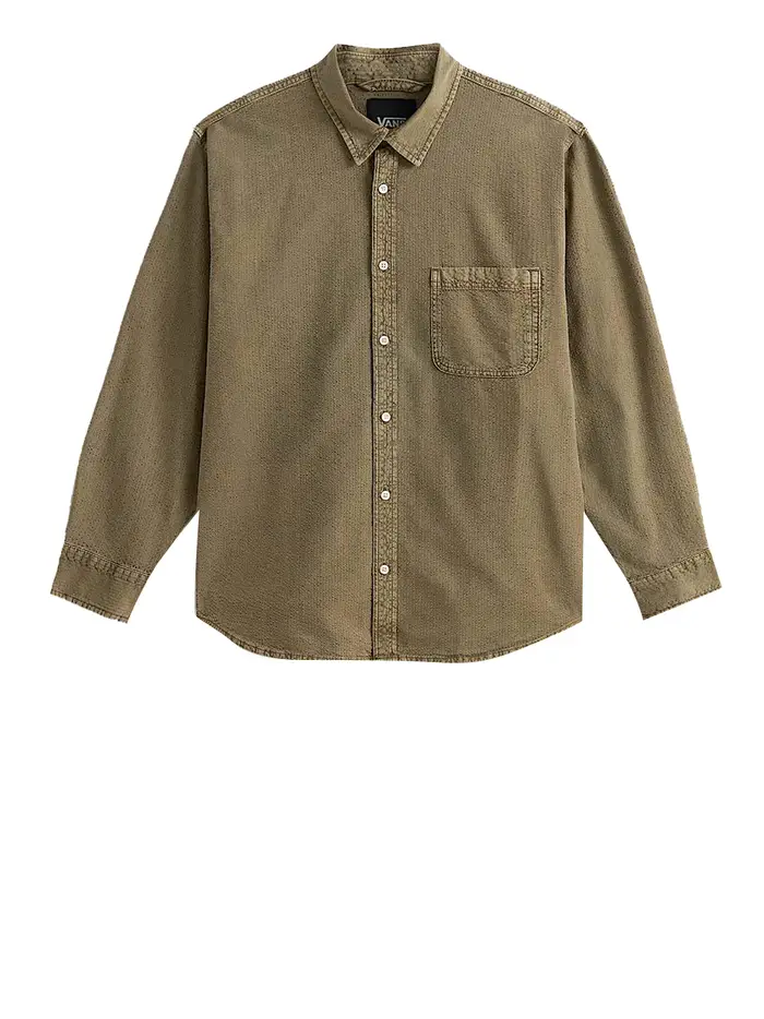 camicia casual vans lawson seersucker da uomo - beige