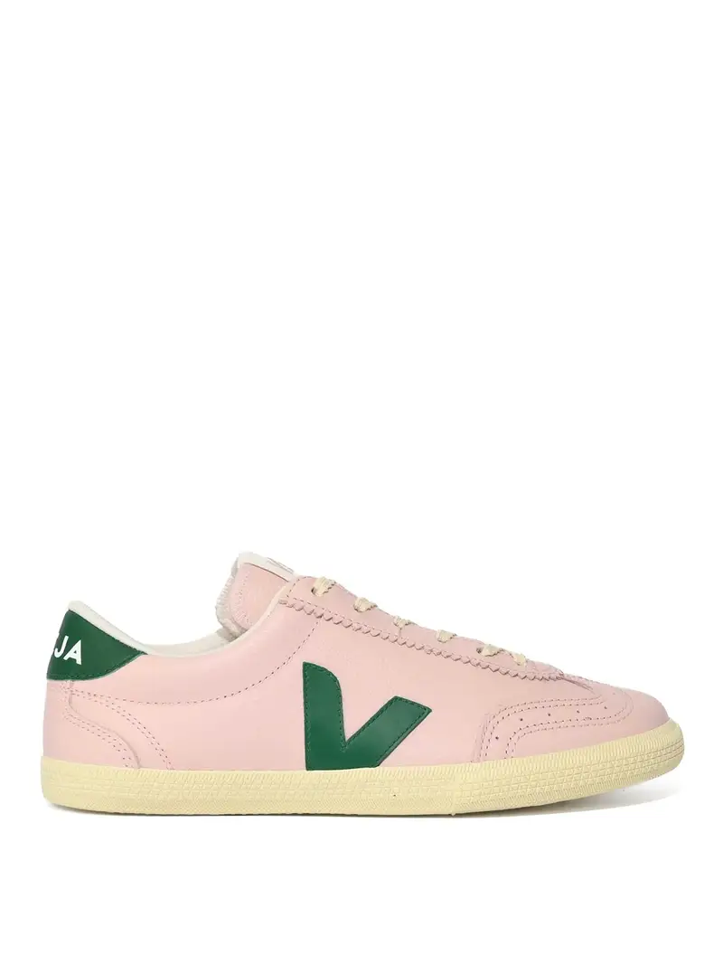 Veja Sneakers Volley Leather Petale Golf Calcaire Verde