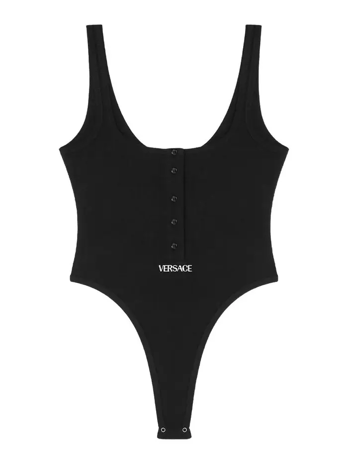 Versace Body in cotone con logo Nero