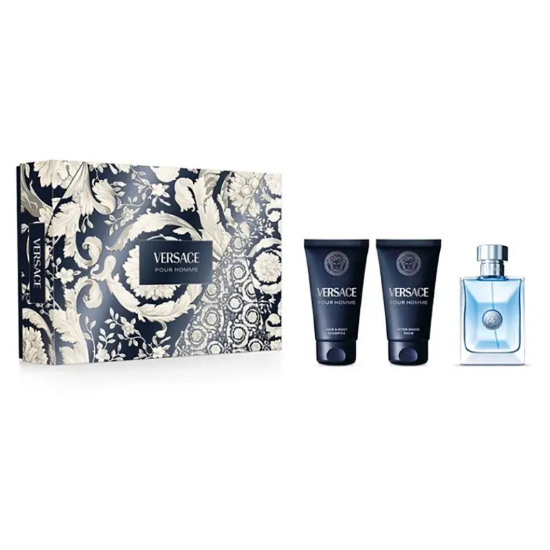 Versace Cofanetto Pour Homme Eau de Toilette 50ml + Shampoo per capelli e corpo + Balsamo dopobarba 1 unità