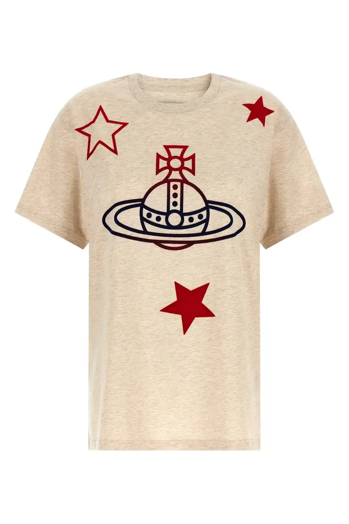 VIVIENNE WESTWOOD T-Shirt Orb And Stars Classic Beige