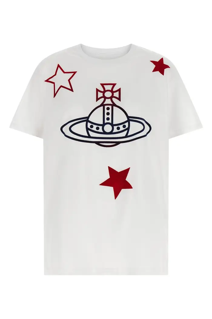 VIVIENNE WESTWOOD T-Shirt Orb And Stars Classic Bianco