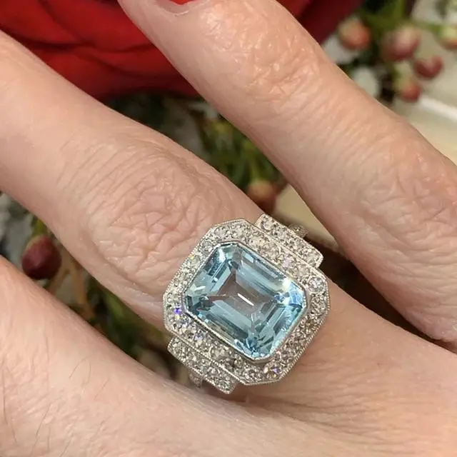 Splendidi Anelli da Festa per Donna Accessori Femminili di Lusso alla Moda Nobili Donne Gioielli Squisiti Regalo Delicato per l Anniversario 9
