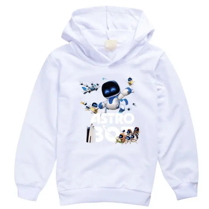 Felpa con cappuccio da gioco Astro Bot Vestiti comici per adolescenti Pullover da ragazza Cappotti a maniche lunghe Ragazzi Tessuto morbido Capispalla Abbigliamento per bambini 150