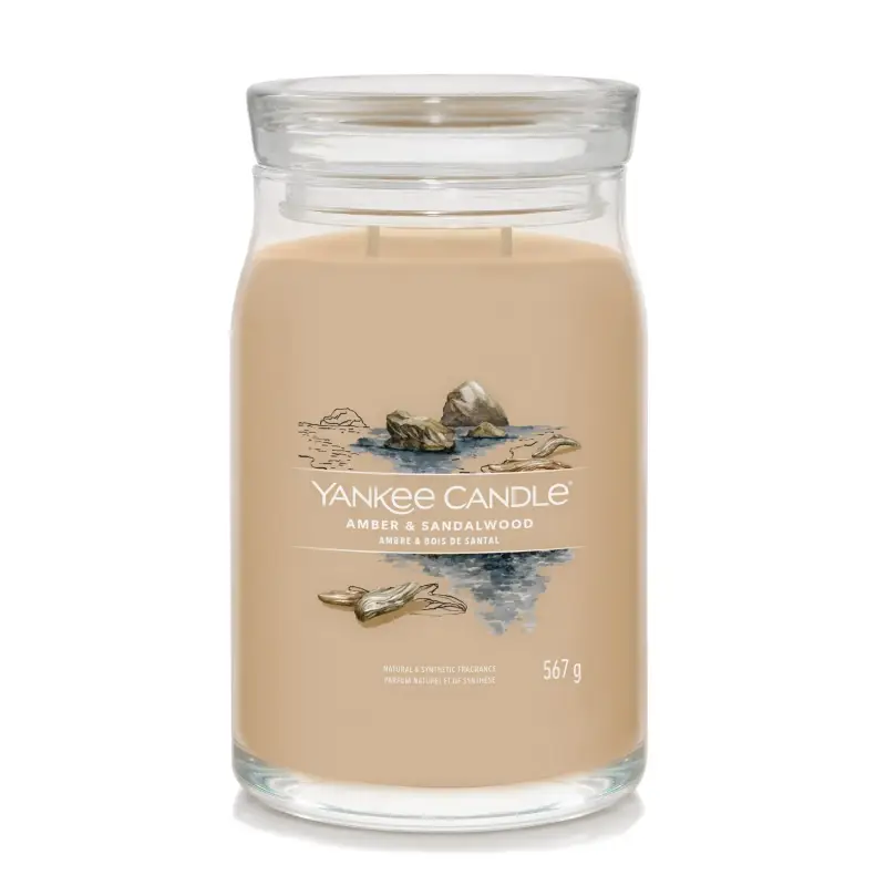 Yankee Candle Signature Jar Candles Amber & Sandalwood 567g - Candela Profumata