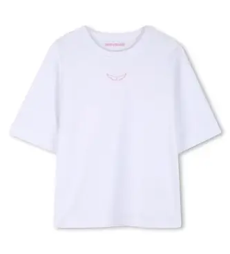 Zadig & Voltaire per ragazza X60534 Maglietta bianca semplice (16años= 176cm), Bianco, Casual, Cotone, Manica corta, moda per bambini