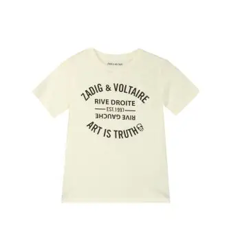 Zadig & Voltaire unisex per bambino X60628 T-shirt beige a maniche corte (16 Años), Casual, Cotone, Manica corta, moda per bambini