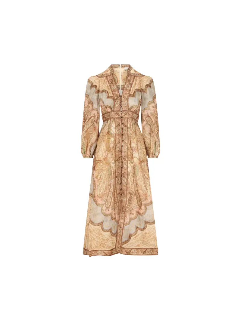 ZIMMERMANN Abito Midi Scollato Wanderlust BEIGE
