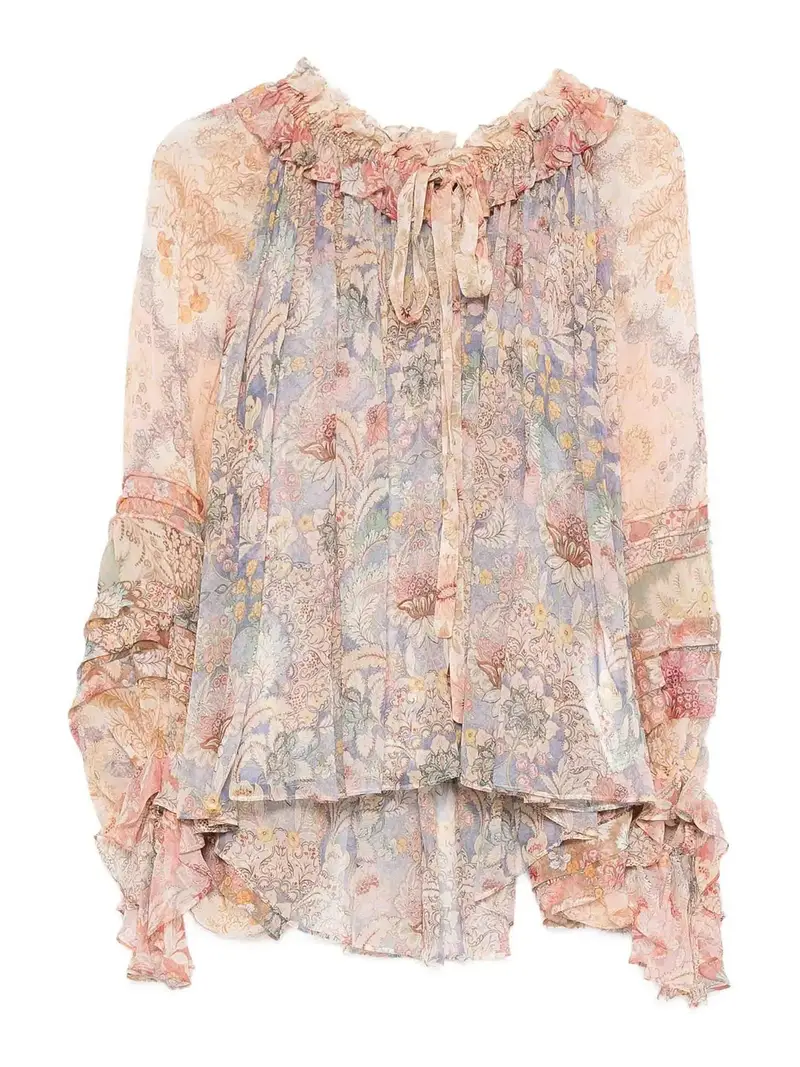 Zimmermann Camicetta con cordoncino Rebellion Multicolore