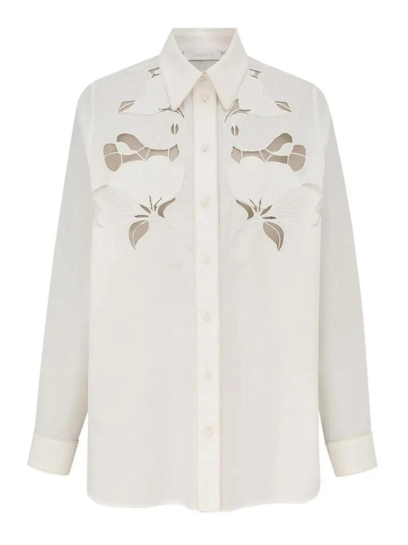 Zimmermann Camicia in cotone chiaro diurno Bianco