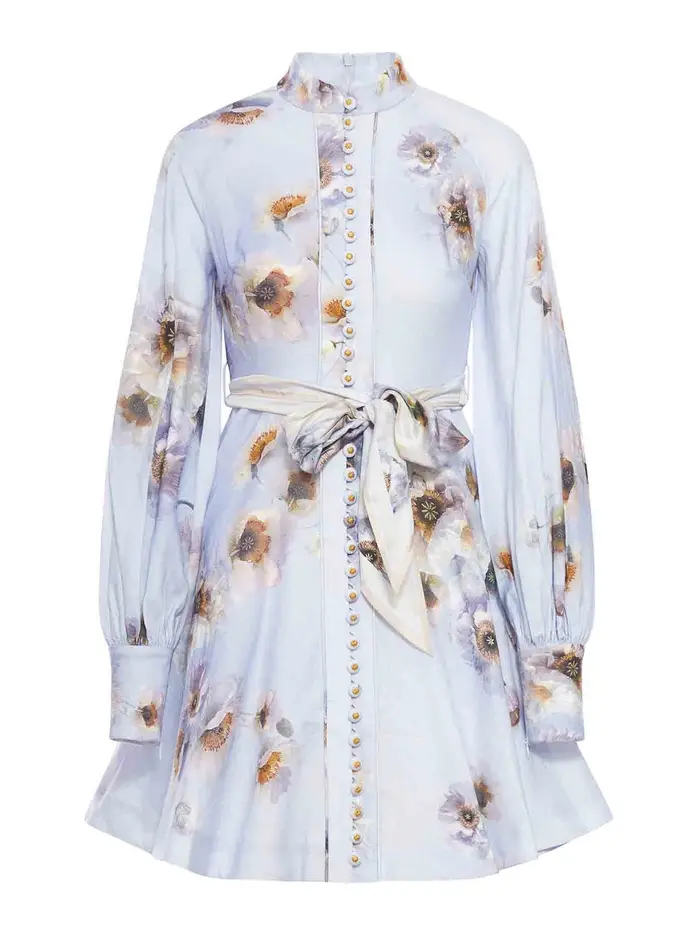 Zimmermann Miniabito ipnotico con bottoni Bianco