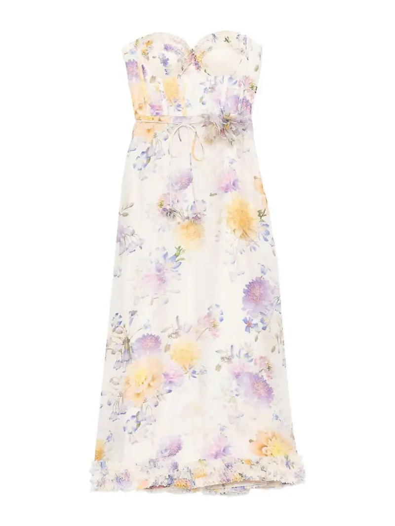 Zimmermann Vestito midi con stampa floreale Multicolore